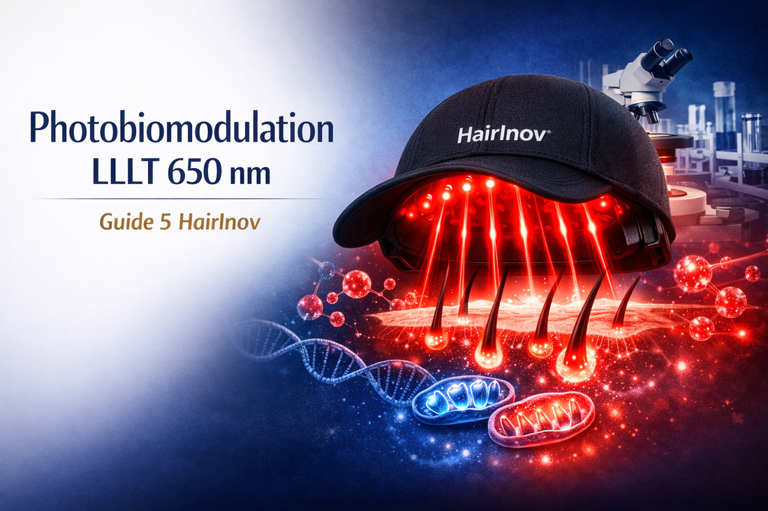 Photobiomodulation science capillaire LLLT 650 nm laser repousse cheveux HairInov Canada USA