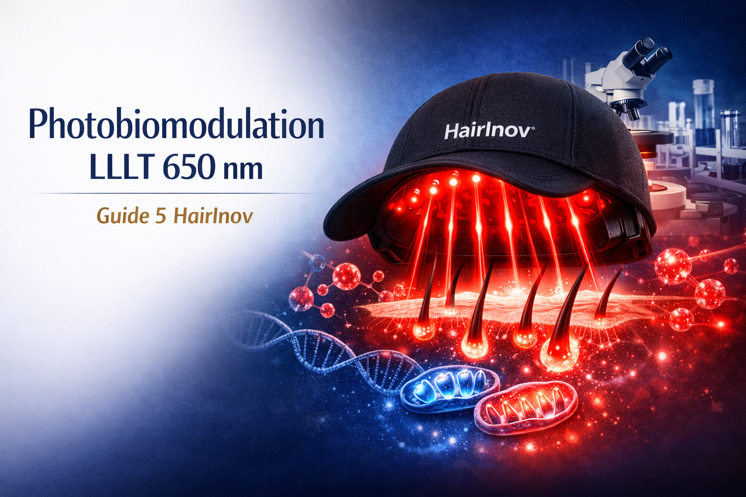 Photobiomodulation science capillaire LLLT 650 nm laser repousse cheveux HairInov Canada USA